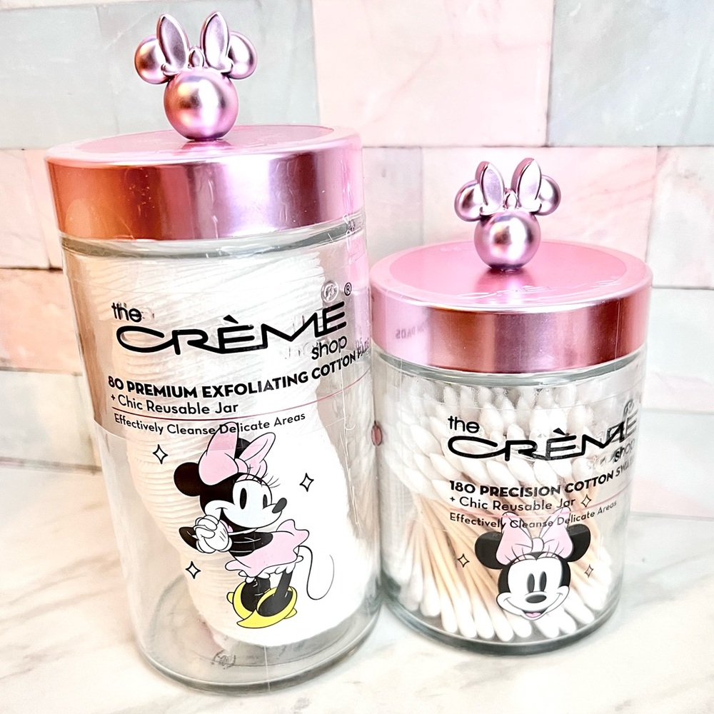 The Crème Shop Disney Minnie Mouse Reusable Containers - Cotton Swabs & Pads